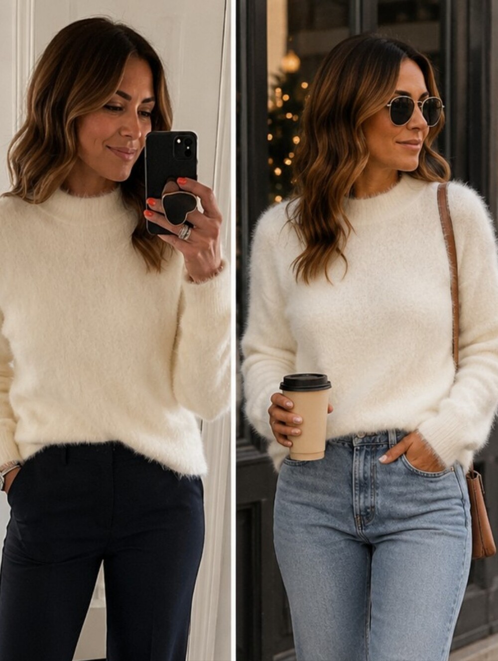 Express x Negin Mirsalehi White sweater ♠️🤎♠️